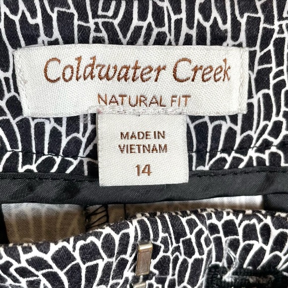 COLDWATER Creek Printed Crop/Capri Pants Black/White Size 14 - Picture 4 of 9